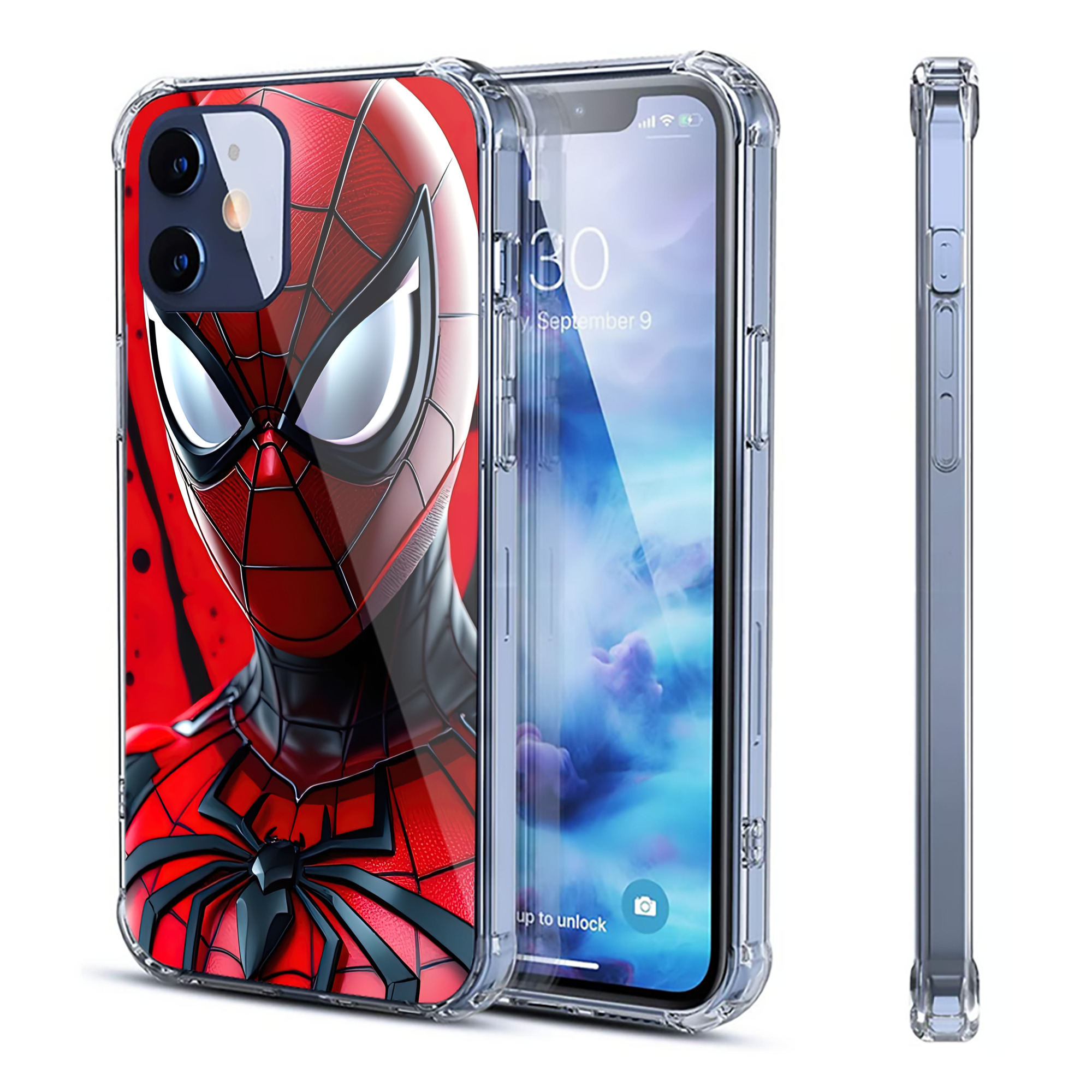 （画像用） Spider Man スパイダーマン 【iPhone 12シリーズ対応】透明スマホケース（クリアソフトケース）